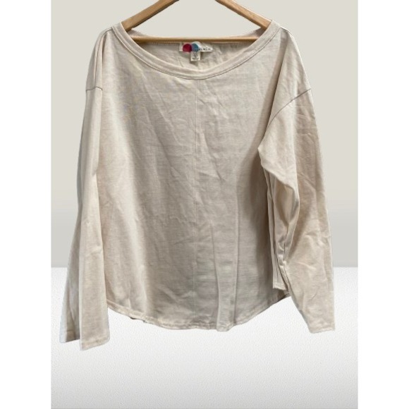 Free People Tops - NEW Free People Beach Boat Neck Long Sleeve‎ Cotton Tee Large